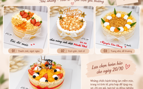 BÁNH BÔNG LAN TẶNG 20/10 – MÓN QUÀ NGỌT NGÀO GỬI TRỌN YÊU THƯƠNG