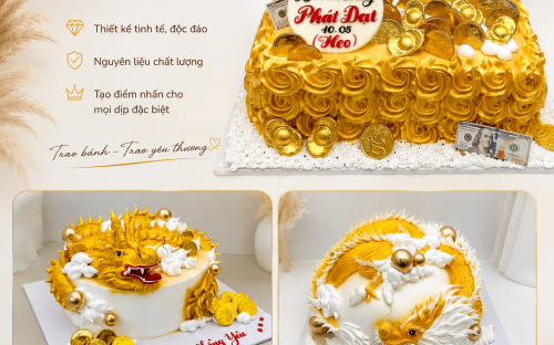 Bánh Kem Tone Vàng Đồng Cao Cấp – Mẫu Bánh Sang Trọng Dành Cho Những Dịp Đặc Biệt | Bánh Kem Kim Yến