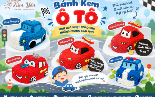 Bánh kem ô tô tạo hình cho bé trai – Những mẫu bánh sinh nhật đầy màu sắc