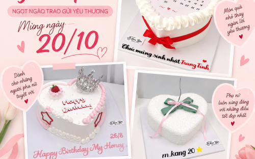 BÁNH KEM TRÁI TIM TẶNG 20/10 – GỢI Ý MÓN QUÀ NGỌT NGÀO THAY LỜI YÊU THƯƠNG