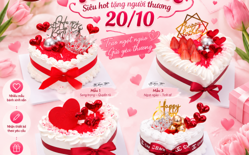 Bánh Kem Trái Tim 20/10 – Món Quà Ngọt Ngào Dành Tặng Người Thương