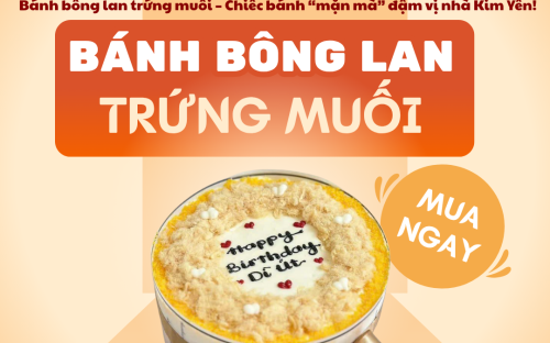 Bánh bông lan trứng muối – Chiếc bánh “mặn mà” đậm vị nhà Kim Yến! Bánh bông lan trứng muối – Chiếc bánh “mặn mà” đậm vị nhà Kim Yến!