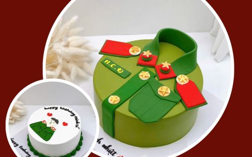 Mẫu bánh kem dành cho công an, bộ đội đẹp 2026 được yêu thích