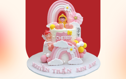 Bánh kem thôi nôi bé gái hot 2026 tại Kim Yến – Mẫu bánh đẹp, dễ thương, thiết kế theo yêu cầu