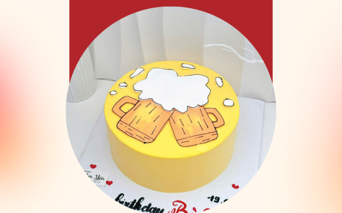 Bánh kem 2 ly bia cụng nhau – Hot trend được yêu thích tại Bánh Kem Kim Yến