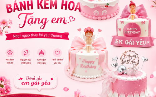 Xu hướng bánh kem tặng em gái được yêu thích hiện nay