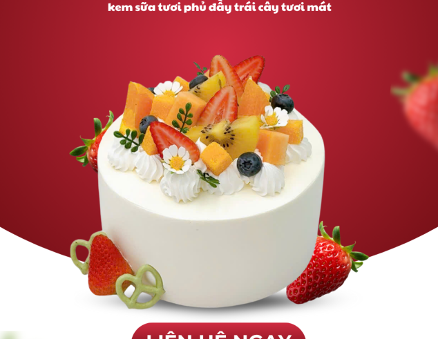 Bánh kem sữa tươi trái cây – Món ngon mát lạnh không thể thiếu trong mùa hè tại Kim Yến Bakery