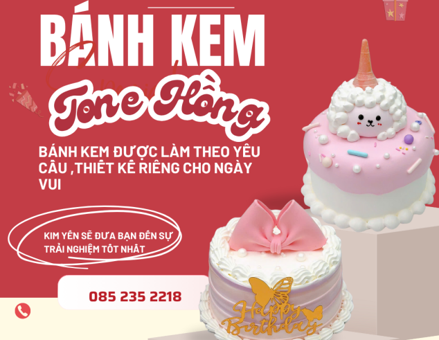 BÁNH KEM KIM YẾN – THẾ GIỚI NGỌT NGÀO MÀU HỒNG DÀNH RIÊNG CHO BẠN