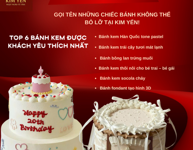 Top bánh kem hot ở Cao Lãnh – Gọi tên những chiếc bánh không thể bỏ lỡ tại Kim Yến!