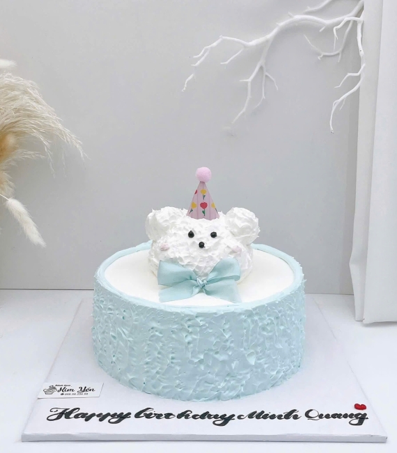 Bánh kem tone xanh dương pastel đáng yêu 