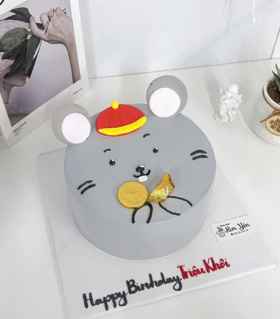 Bánh kem hàn quốc vẻ hình chibi con chuột đáng yêu 