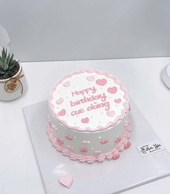 Bánh kem hàn quốc đáng yêu hot trend tone hồng 