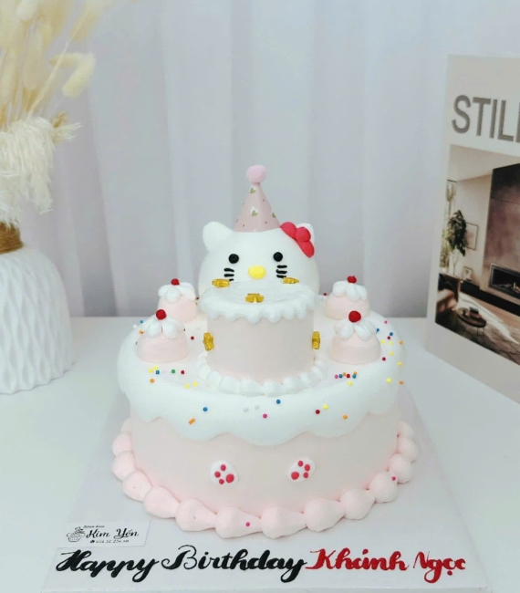 Bánh kem hàn quốc đáng yêu hot trend tone hồng 