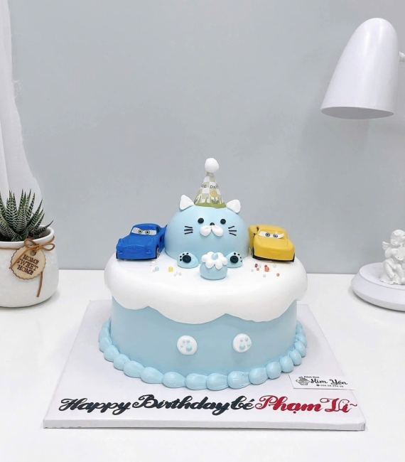Bánh kem hàn quốc tone xanh dương hot hiện nay 