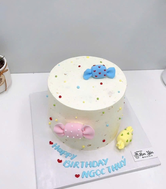 Bánh kem hàn quốc tạo hình viên kẹo đáng yêu 