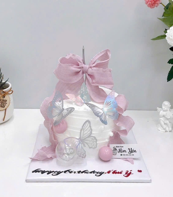 Bánh kem nơ hồng hot mẫu đẹp 2026 