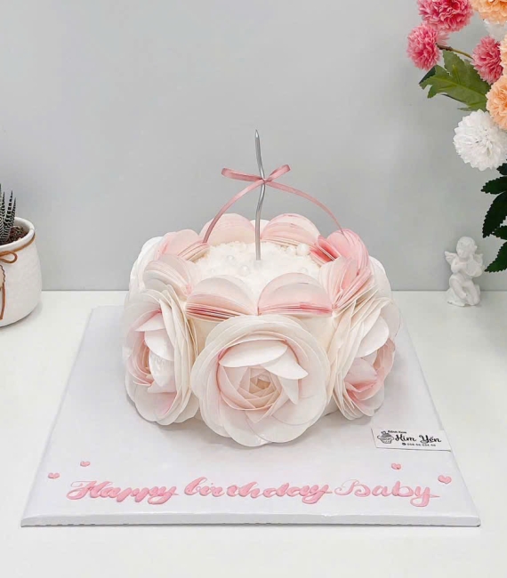 Bánh kem đẹp cho nữ tạo hình giấy gạo đẹp 