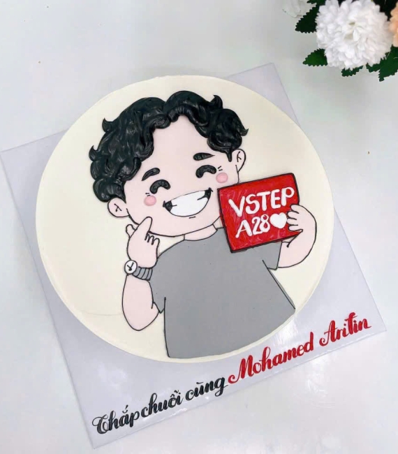Bánh kem dành cho bé trai vẻ hình chibi theo yêu cầu 
