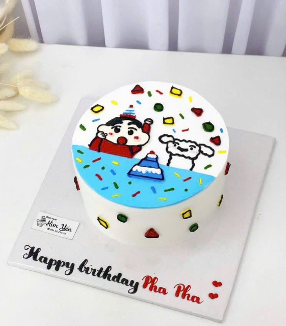 Bánh kem hàn quốc vẻ hình chibi cu -shin hot hiện nay 