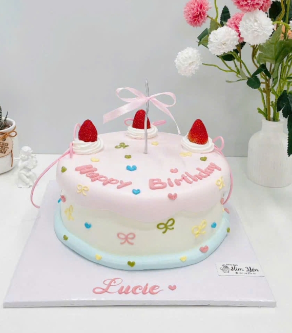 Bánh kem hàn quốc trái cây đáng yêu pastel 