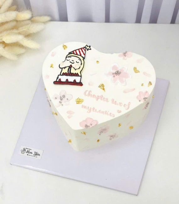 Bánh kem hàn quốc trái tim tặng bạn thân 