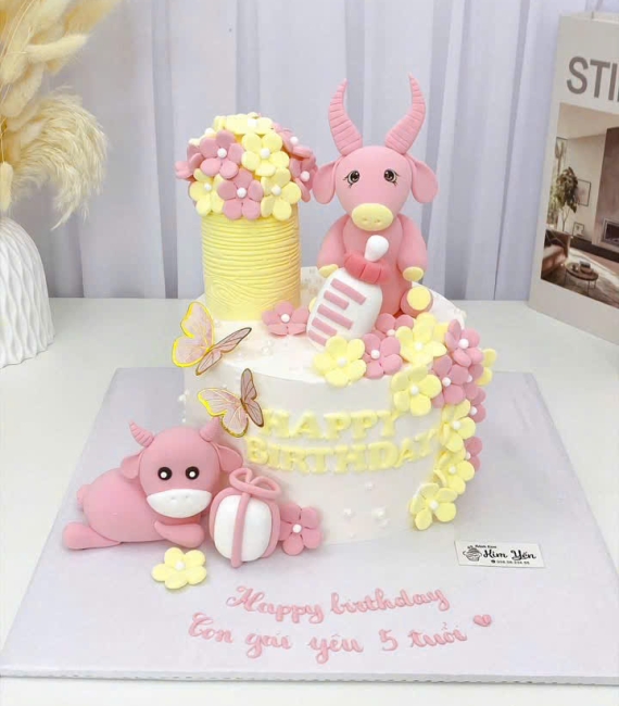 Bánh sinh nhật bé gái mẫu bánh cao cấp lên 5 tuổi 