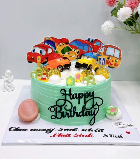 Bánh kem dành cho bé trai lên 3 tuổi hot yêu thích xe