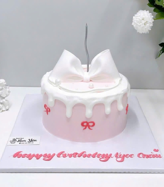 Bánh kem hàn quốc nơ hồng đáng yêu hot 