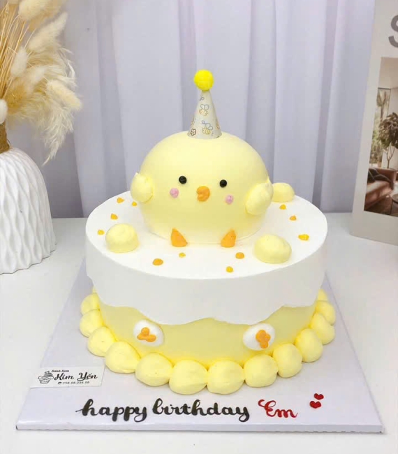 Bánh kem hàn quốc tone vàng hot 