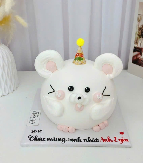 Bánh kem hàn quốc tạo hình chú chuột đáng yêu 