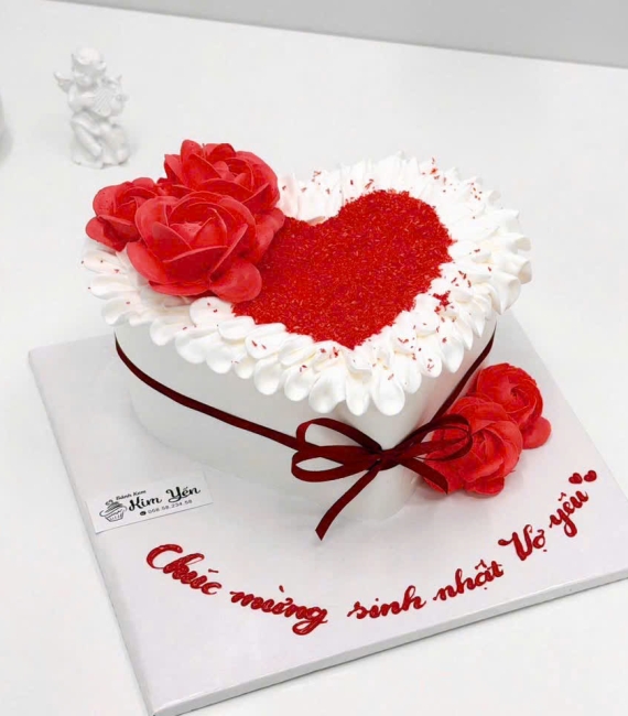Mẫu bánh kem trái tim tặng vợ yêu ho 