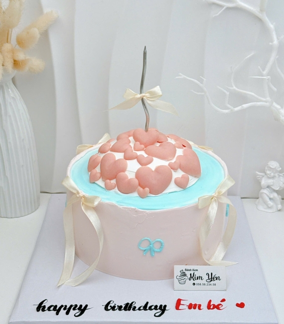  Bánh kem hàn quốc tone hồng xanh