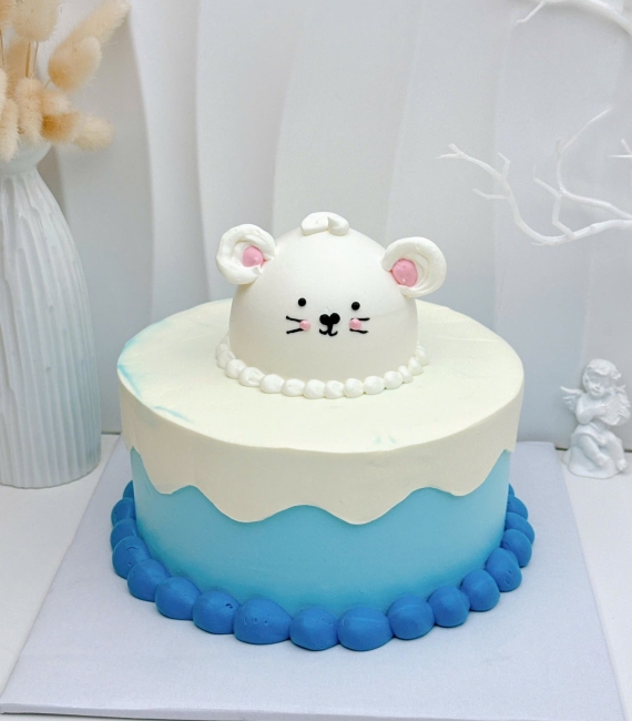  Bánh kem màu xanh đơn giản