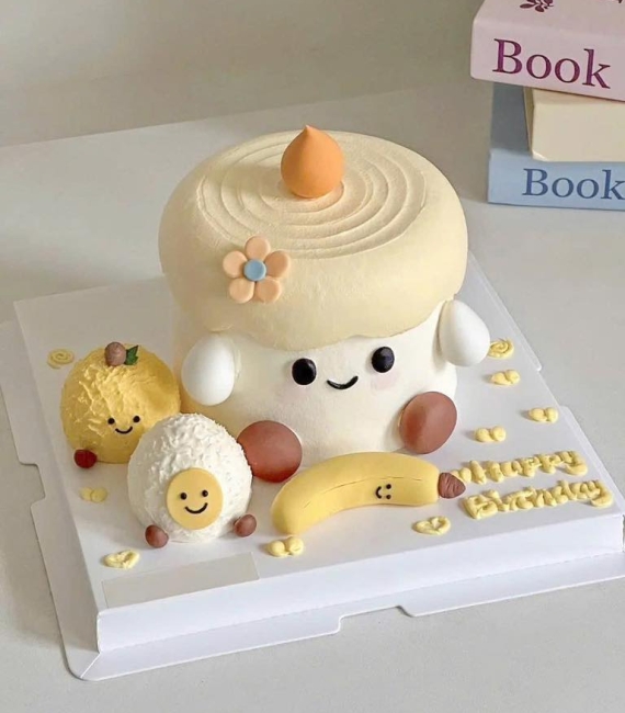  Bánh kem tone vàng đáng yêu