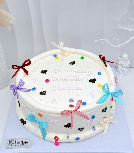 Bánh kem hàn quốc kèm phụ kiện nơ xinh đủ màu sắc