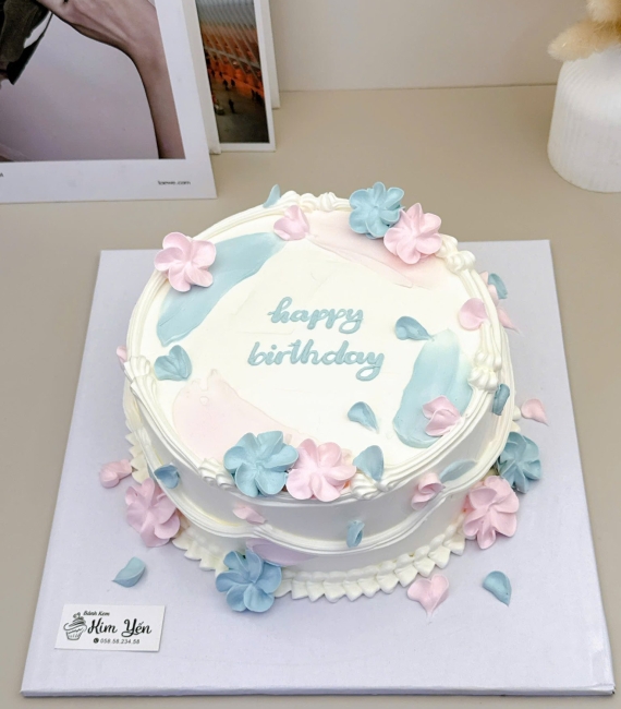 Bánh kem hàn quốc bắt bông hoa