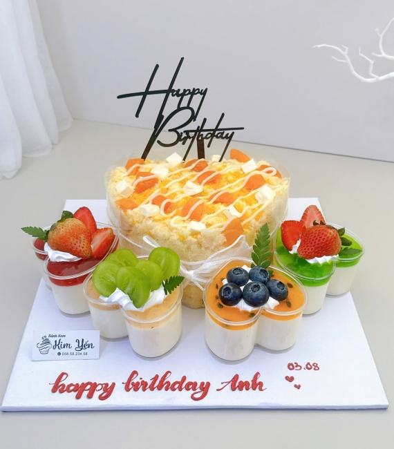 Sét bánh panna cotta và bánh bông lan trứng muối 