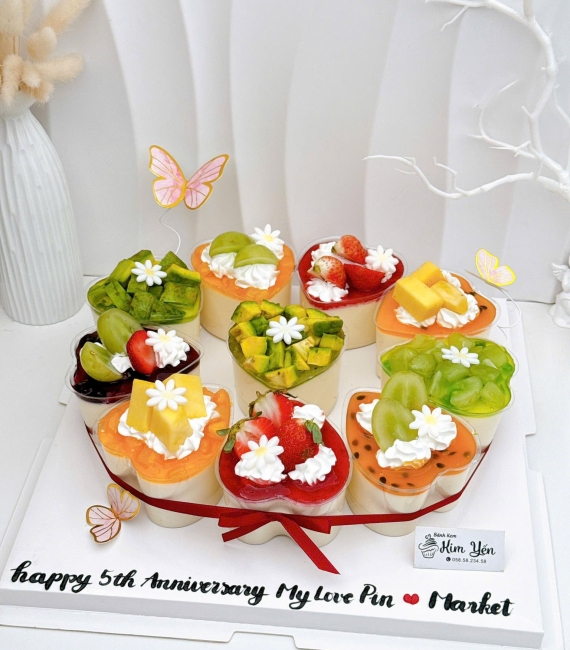 Sét bánh ly panna cotta