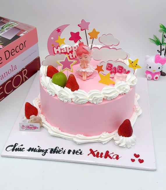 Mẫu bánh hồng xinh dành cho bé gái