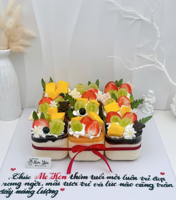 Sét bánh sinh nhật panna cotta đủ vị