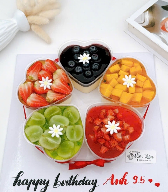 Sét bánh sinh nhật panna cotta đủ vị