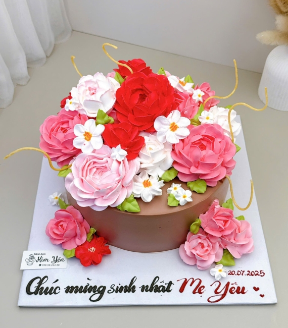 Bánh kem hoa tặng mẹ yêu ,vợ yêu 20/10