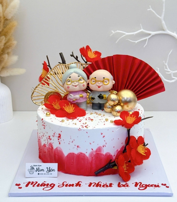 Bánh kem chúc mừng sinh nhật bà ngoại mẫu đẹp 2025