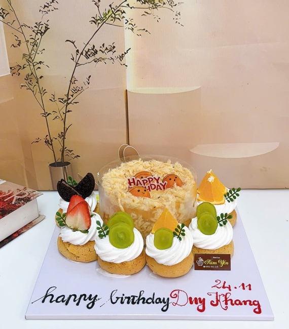 Set bánh su kem Singapore kèm bông lan trứng muối