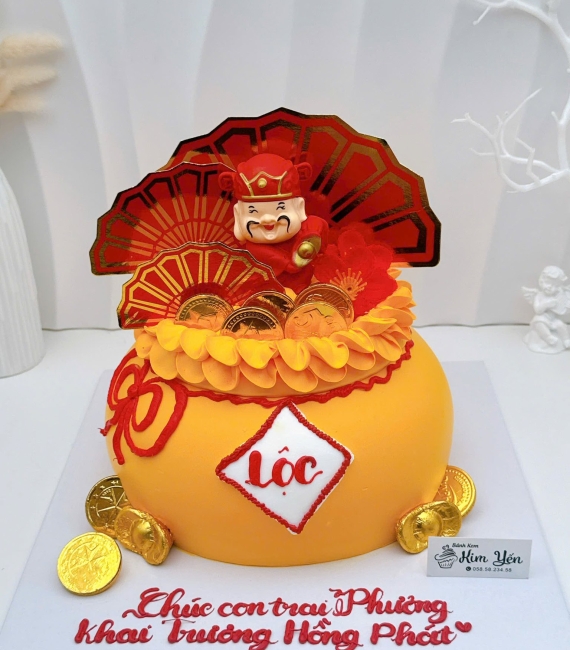 Bánh kem khai trương chữ lộc bánh đẹp tại Kim Yến