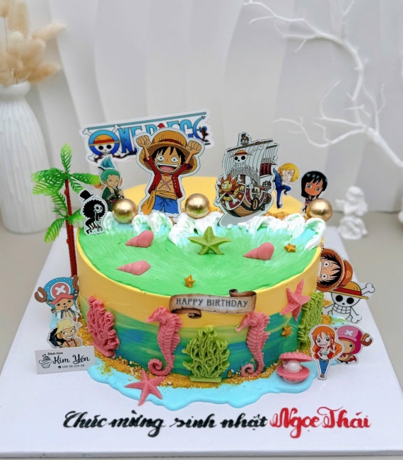 Bánh kem dành cho bé trai mê hoạt hình One Piece