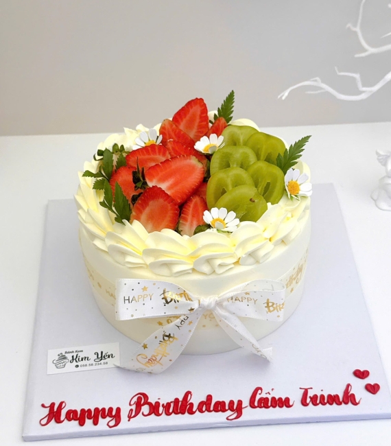 Bánh sinh nhật chúc mừng mix dâu vs nho