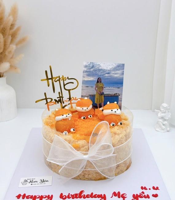 Mẫu bánh bông lan trứng muối tặng mẹ yêu in hình