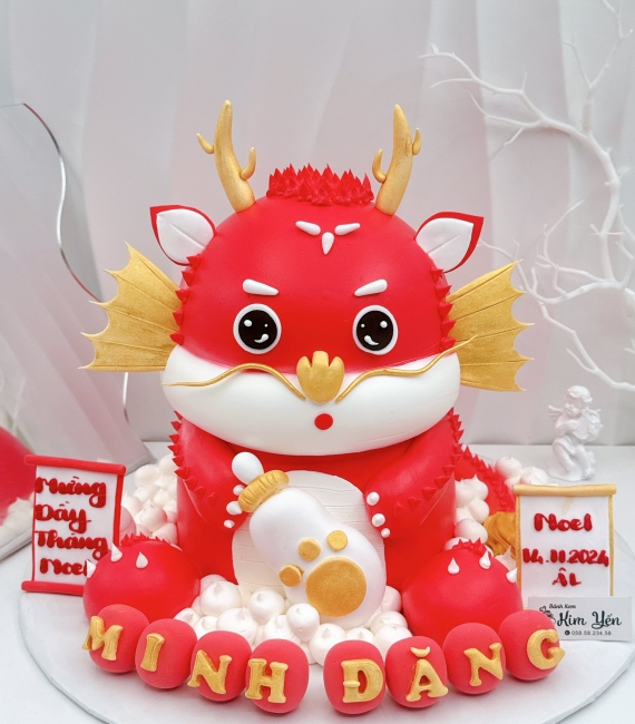 Bánh Kem thôi nôi tone đỏ cao cấp tại Kim Yến