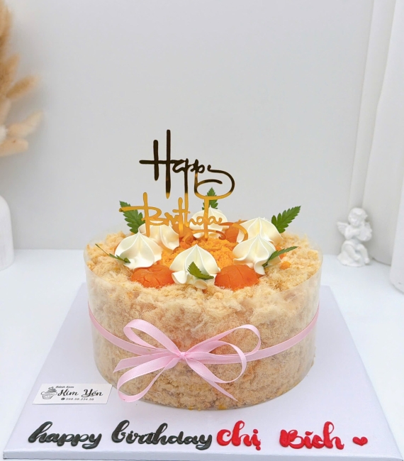 Mẫu bánh bông lan trứng muối làm theo yêu cầu tặng chị